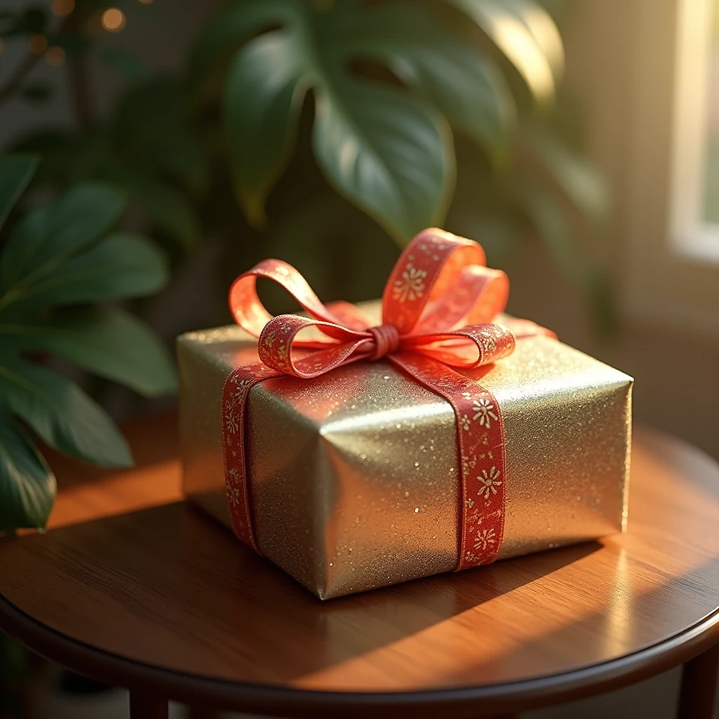 A beautifully wrapped gift box